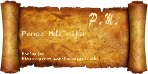 Pencz Mónika névjegykártya